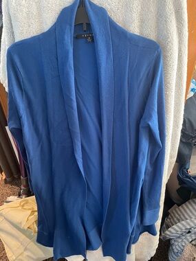 Cyrus Royal Blue Draped Open Cardigan